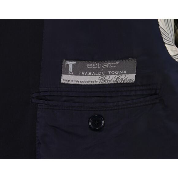 Brooks Brothers Madison Navy Blazer Solid 2-Btn Wool Jacket 45R - Picture 9 of 10